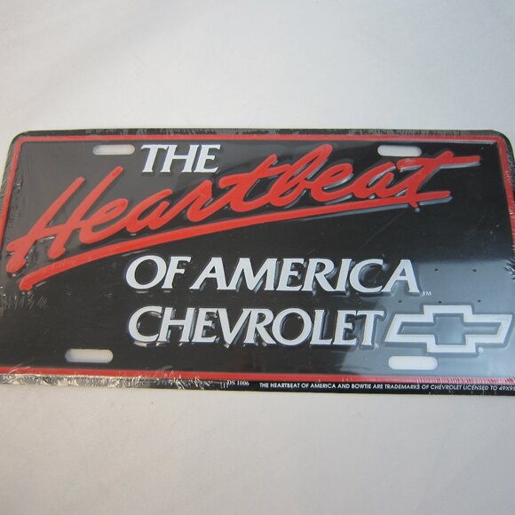 The Heartbeat of America Embossed Metal Auto Car Plate / Tag 6" x 12" - New - Picture 1 of 6